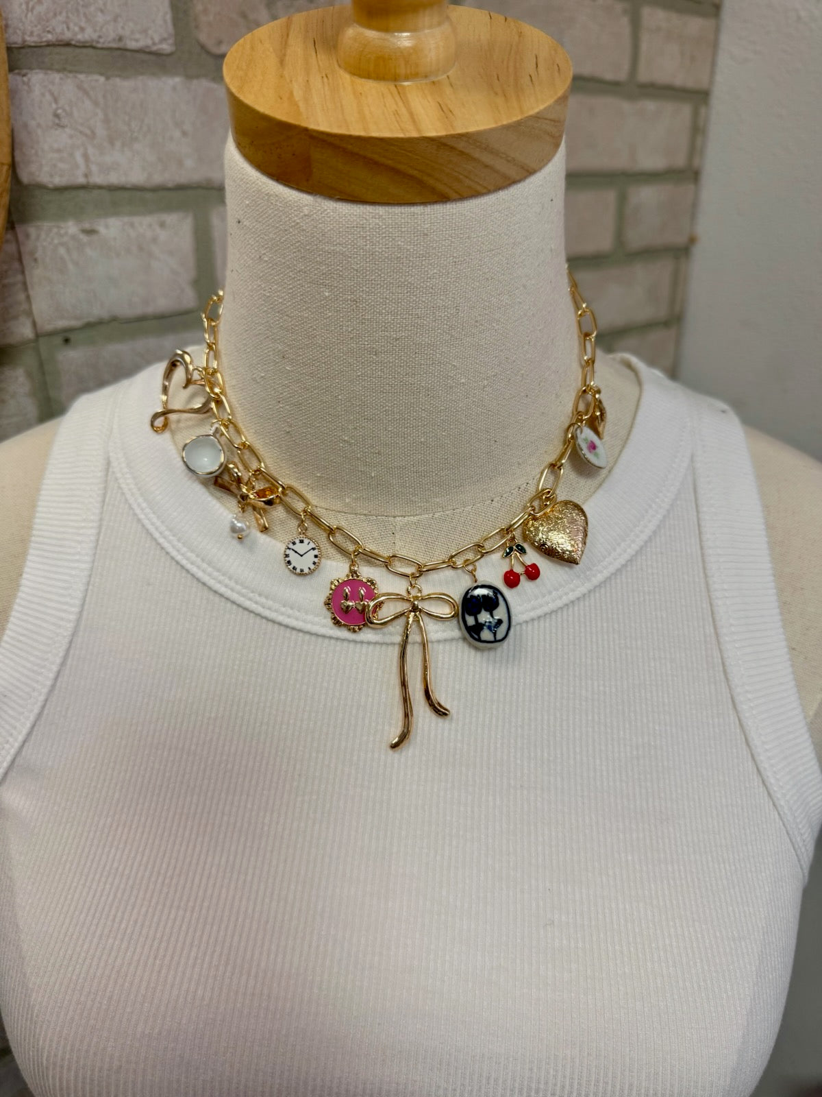 Assorted Ceramic Charm Necklace-Necklaces-Fame-The Silo Boutique, Women's Fashion Boutique Located in Warren and Grand Forks North Dakota