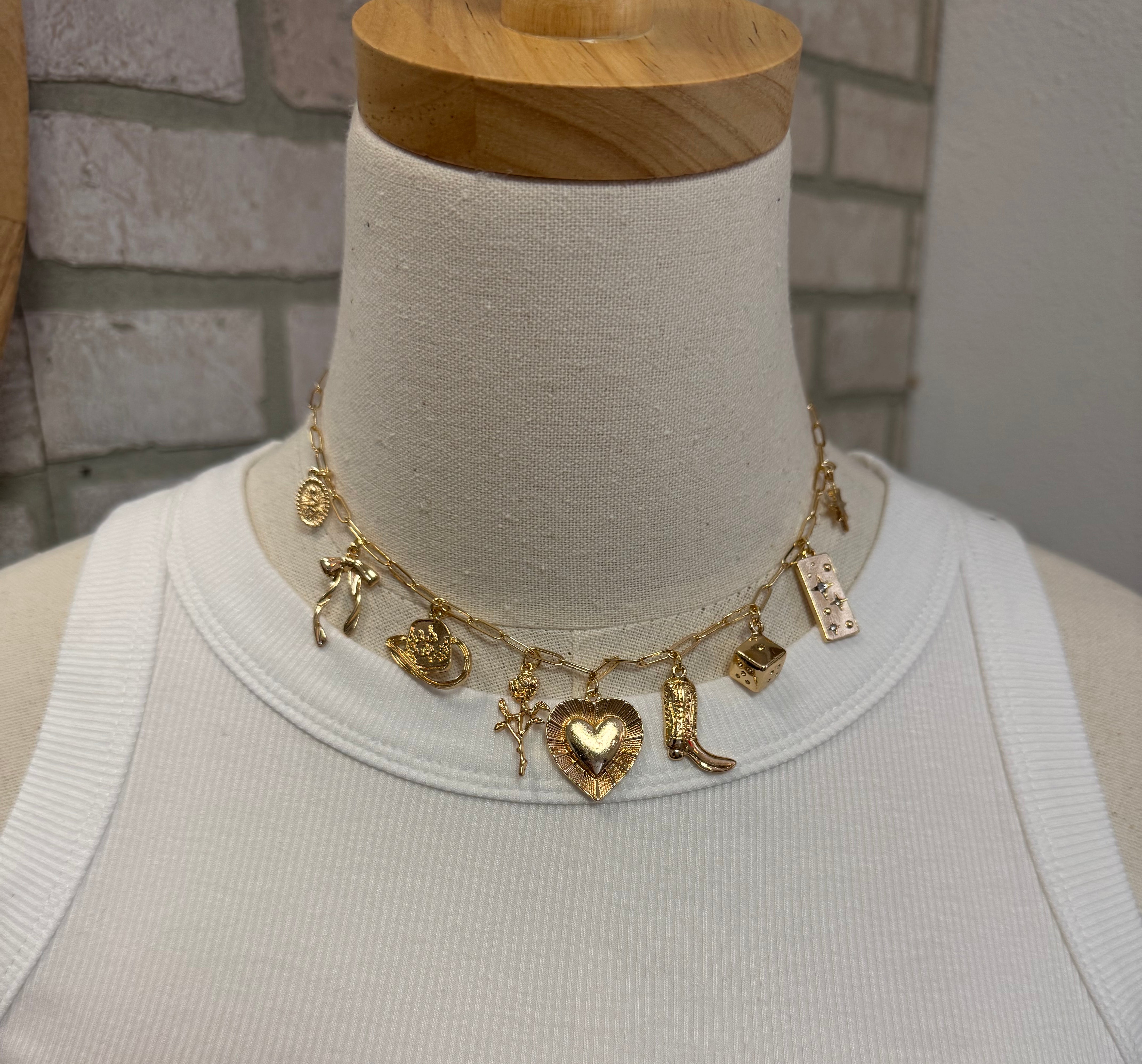 Yeehaw Charm Necklace-Necklaces-Fame-The Silo Boutique, Women's Fashion Boutique Located in Warren and Grand Forks North Dakota