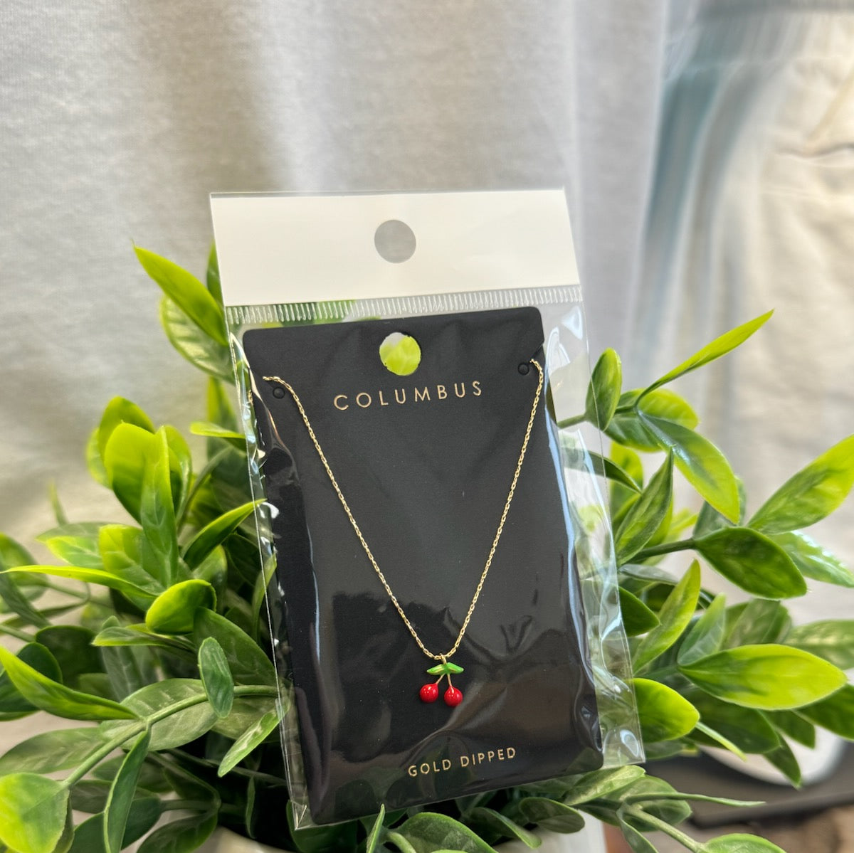 Red Cherry Necklace-Necklaces-Fame-The Silo Boutique, Women's Fashion Boutique Located in Warren and Grand Forks North Dakota