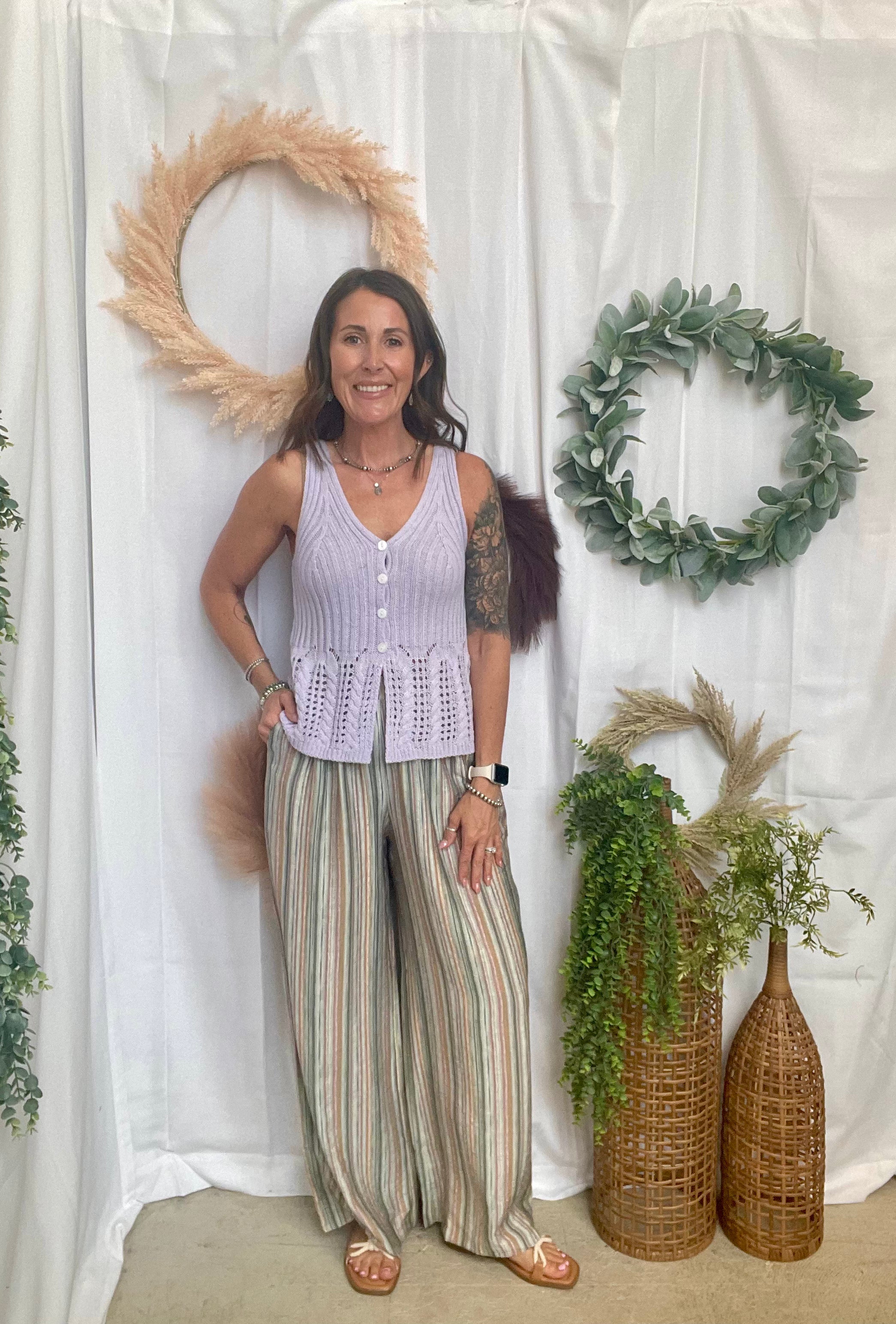 Colleen Striped Pants-Pants-cozy co-The Silo Boutique, Women's Fashion Boutique Located in Warren and Grand Forks North Dakota