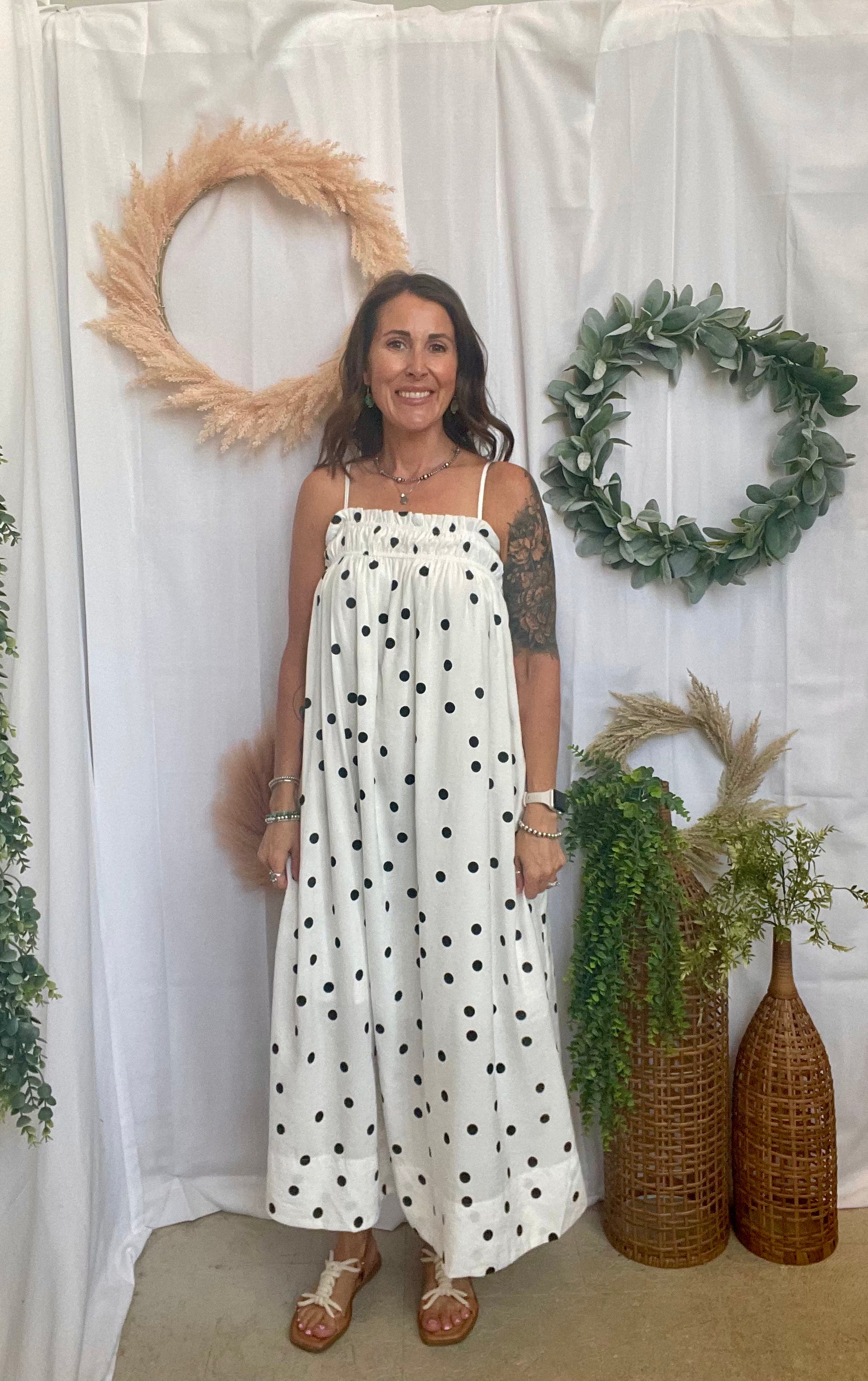 Riviera Promenade Polka Dress-Dresses-cozy co-The Silo Boutique, Women's Fashion Boutique Located in Warren and Grand Forks North Dakota