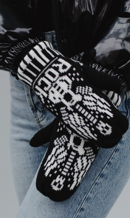 Panache Black and White Rock Mittens-Gloves & Mittens-panache-The Silo Boutique, Women's Fashion Boutique Located in Warren and Grand Forks North Dakota