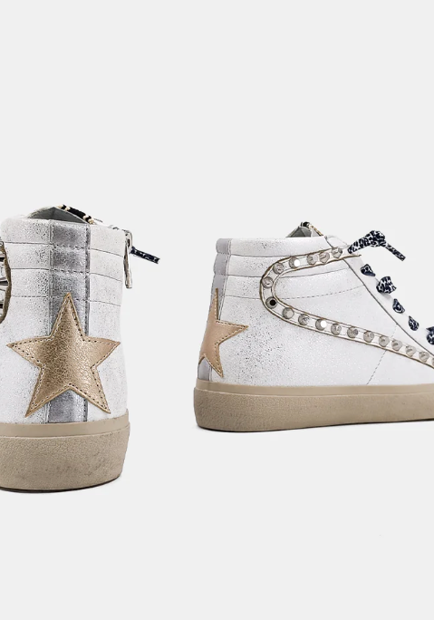 ShuShop Rio White Silver Sneaker-Final Sale-Shoes-shushop-The Silo Boutique, Women's Fashion Boutique Located in Warren and Grand Forks North Dakota