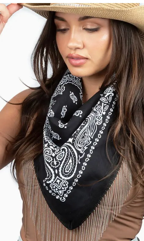 Bling Fringe Bandana-Scarves-david and young-The Silo Boutique, Women's Fashion Boutique Located in Warren and Grand Forks North Dakota