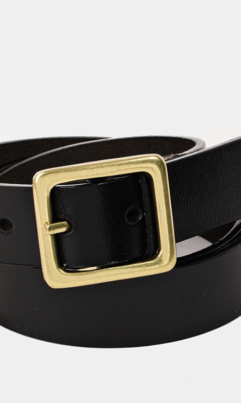 Black Brushed Gold Metal Belt-Belts-Fame-The Silo Boutique, Women's Fashion Boutique Located in Warren and Grand Forks North Dakota