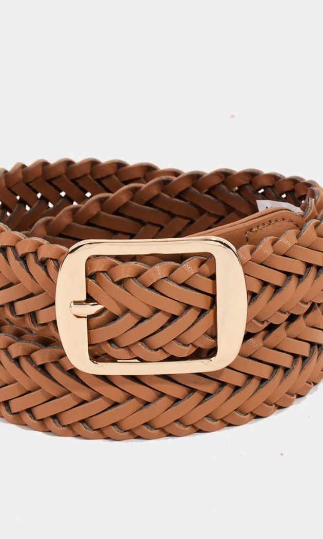Braided Belt-Brown-Belts-Fame-The Silo Boutique, Women's Fashion Boutique Located in Warren and Grand Forks North Dakota