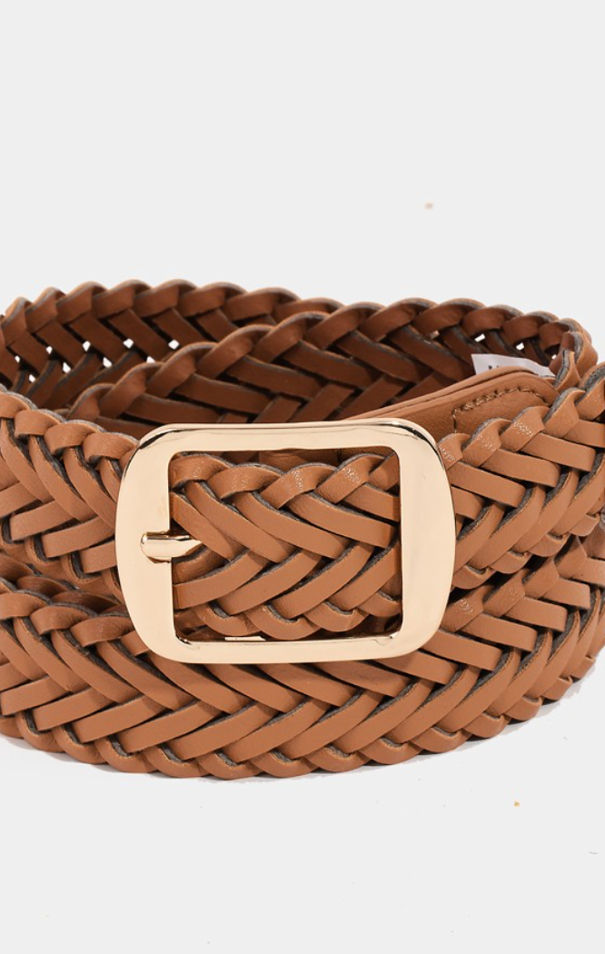 Braided Belt-Brown-Belts-Fame-The Silo Boutique, Women's Fashion Boutique Located in Warren and Grand Forks North Dakota