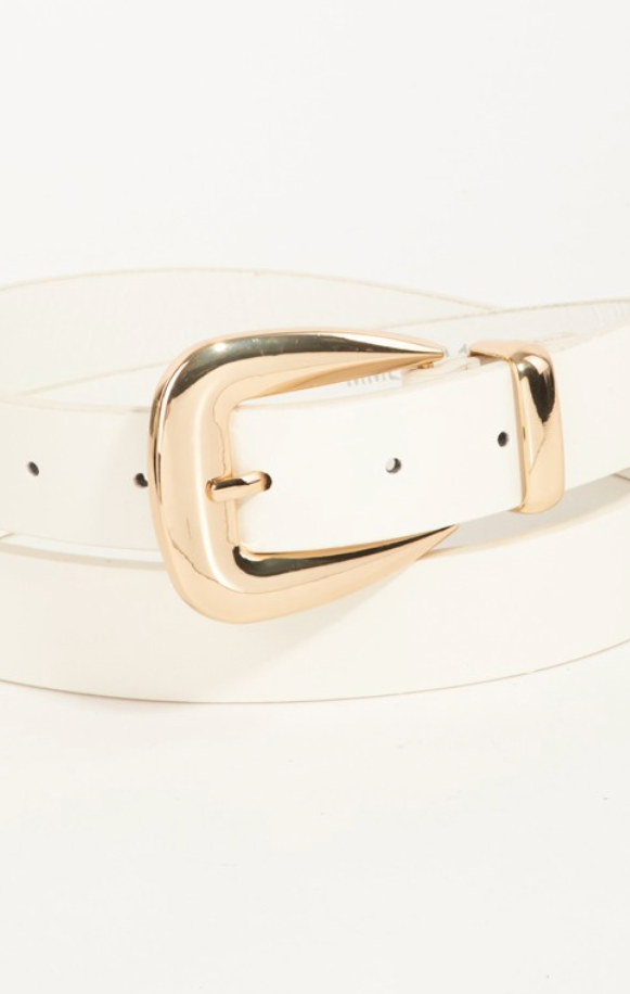 Smooth Belt-Ivory-Belts-Fame-The Silo Boutique, Women's Fashion Boutique Located in Warren and Grand Forks North Dakota