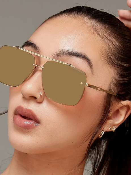 TopFoxx Bella Mirrored Bronze Sunglasses-Sunglasses-topfoxx-The Silo Boutique, Women's Fashion Boutique Located in Warren and Grand Forks North Dakota