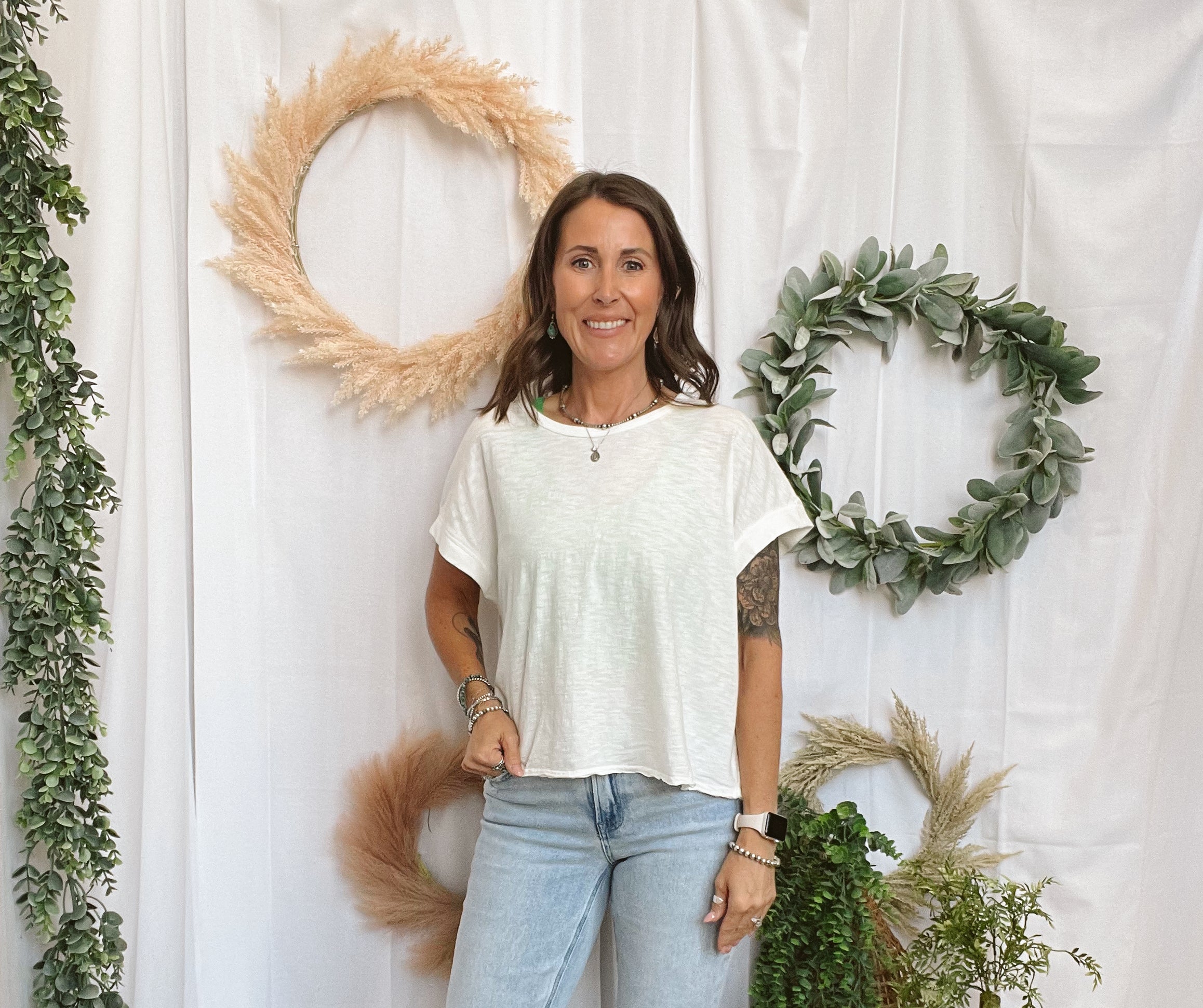 Trina Open Back Tee-White-Short Sleeve Tops-hyfve-The Silo Boutique, Women's Fashion Boutique Located in Warren and Grand Forks North Dakota