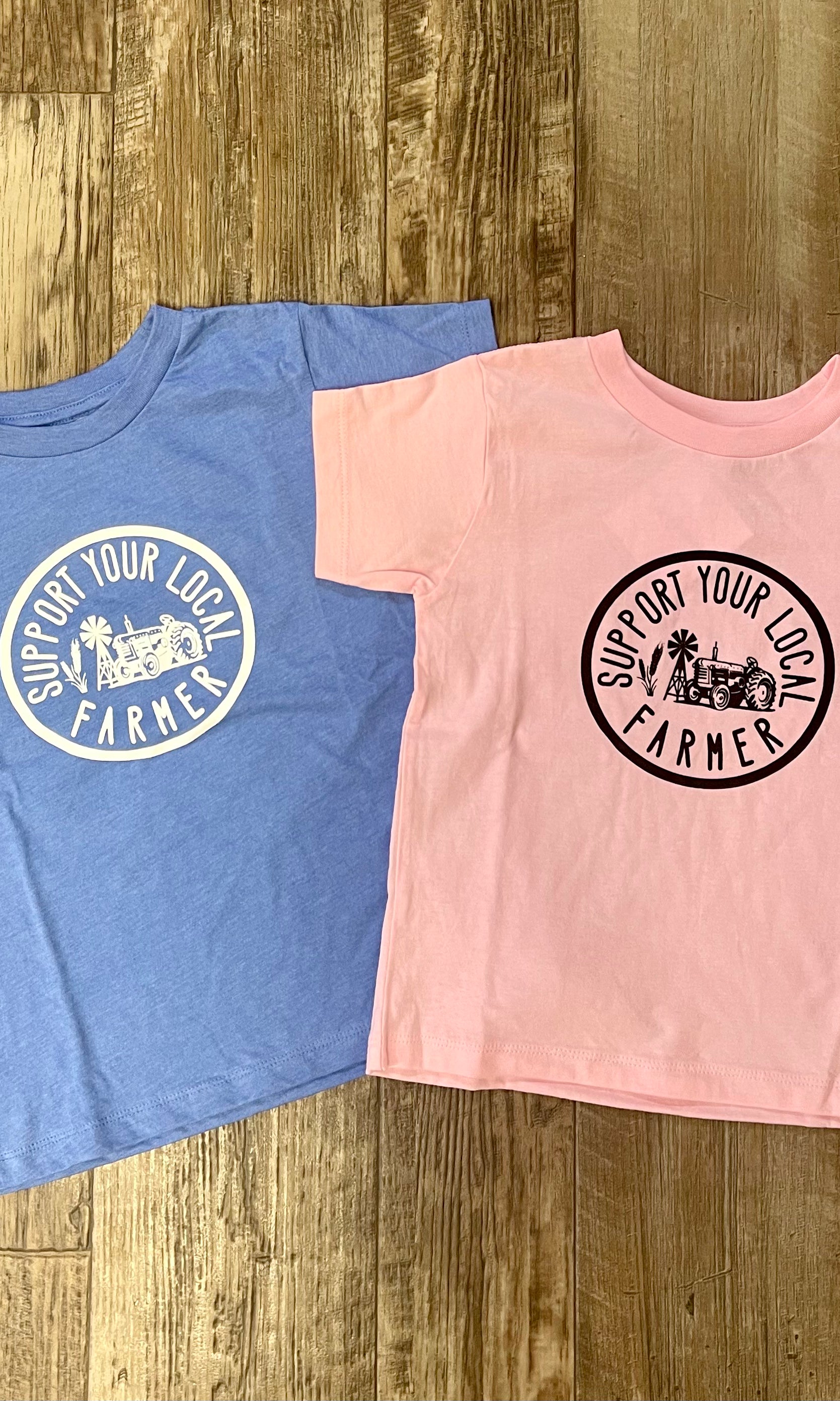 Kids Support Your Local Farmer Tee-Graphic Tees-Oceans & 7th-The Silo Boutique, Women's Fashion Boutique Located in Warren and Grand Forks North Dakota
