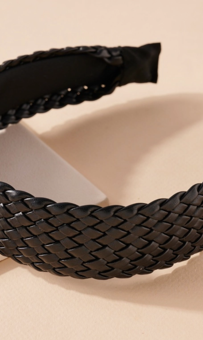 Ave Braided Leather Headband-Headbands-Fame-The Silo Boutique, Women's Fashion Boutique Located in Warren and Grand Forks North Dakota