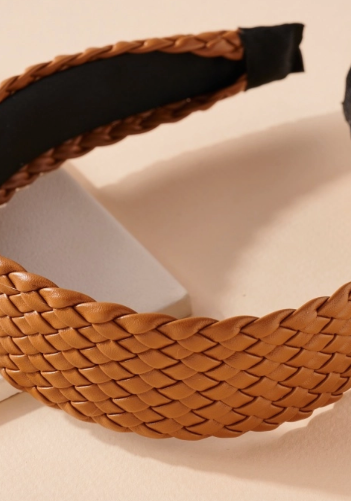 Ave Braided Leather Headband-Headbands-Fame-The Silo Boutique, Women's Fashion Boutique Located in Warren and Grand Forks North Dakota