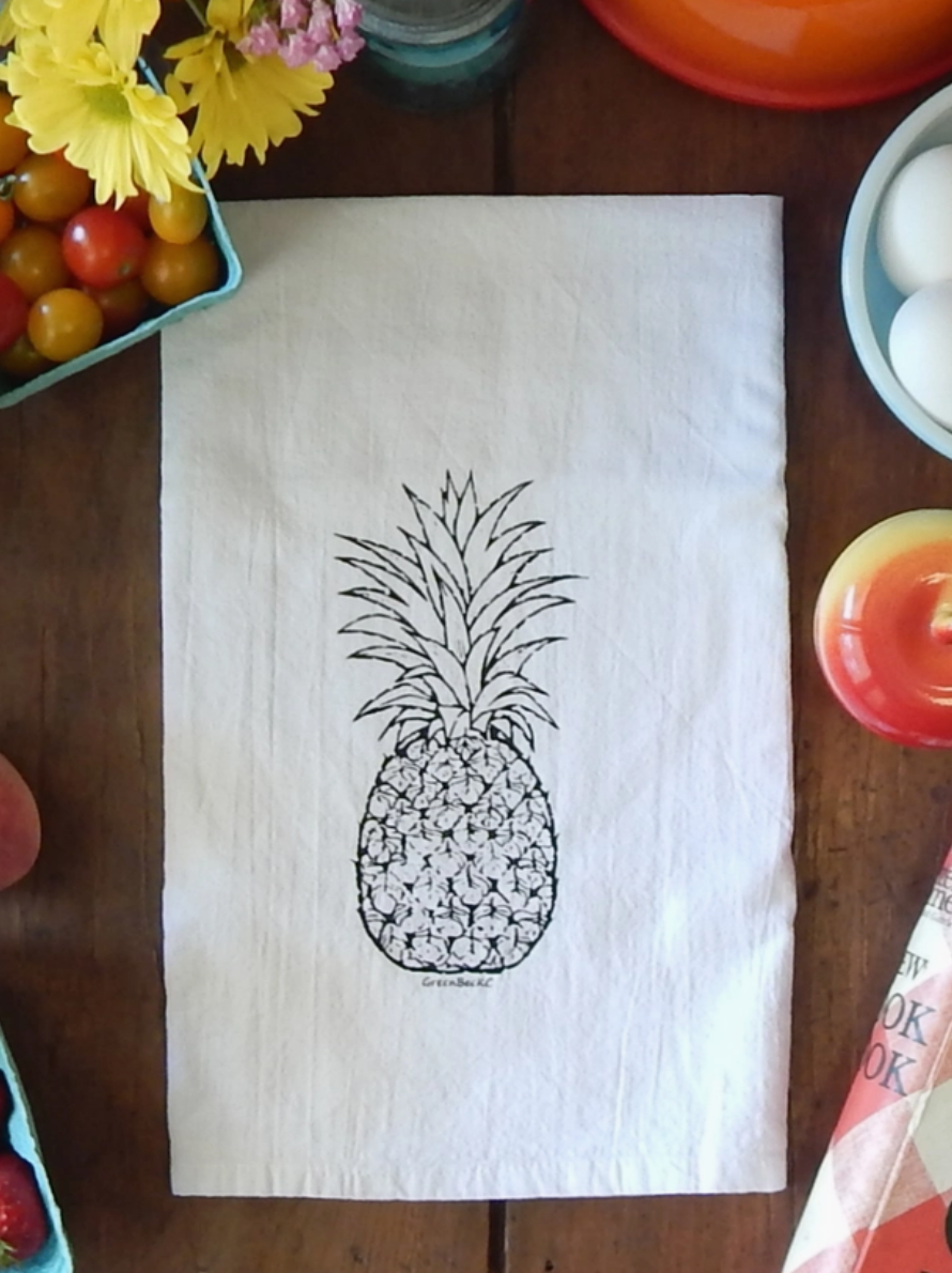Pineapple Dish Towel-Tea Towels-Green Bee-The Silo Boutique, Women's Fashion Boutique Located in Warren and Grand Forks North Dakota