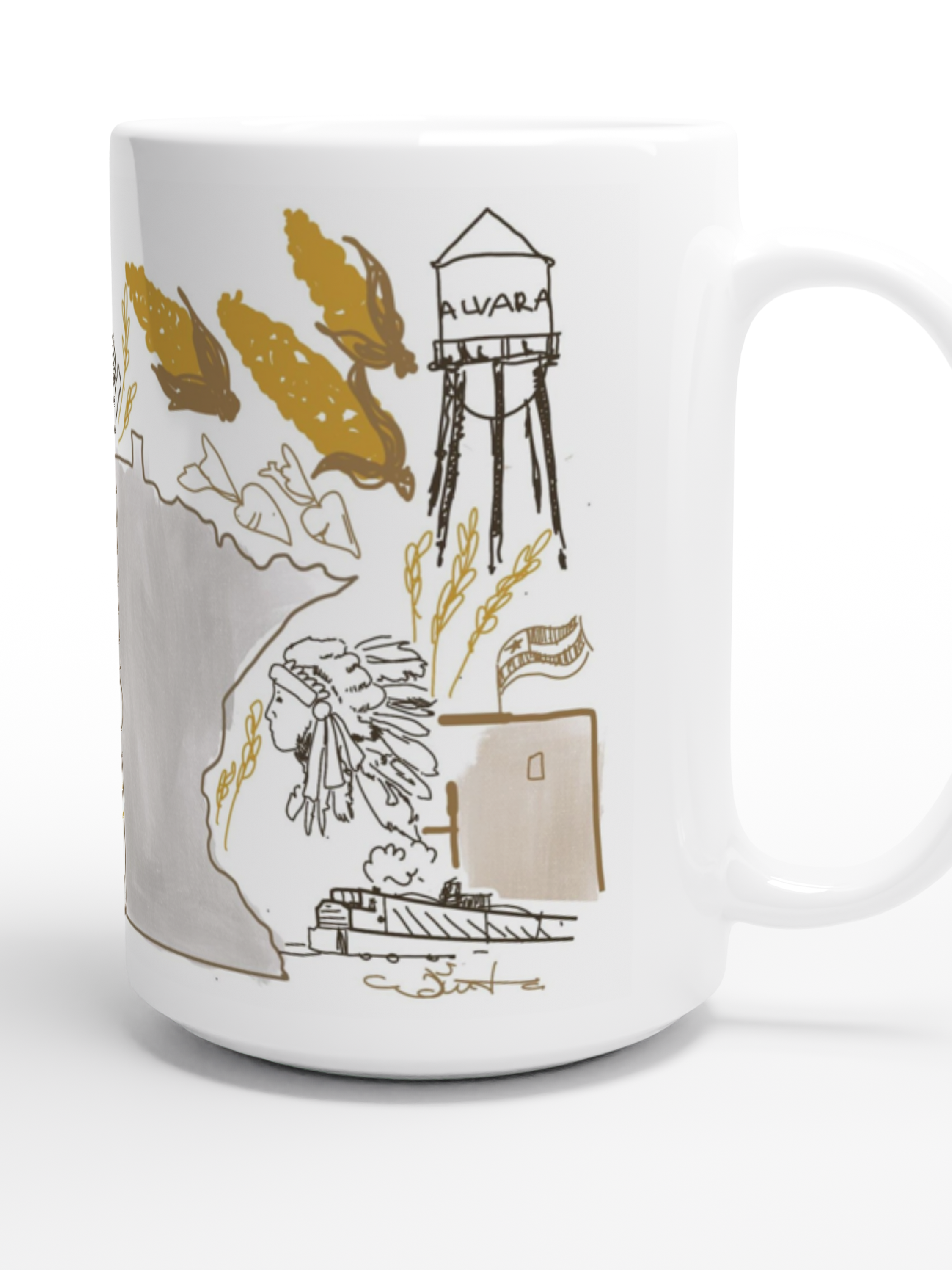 Alvarado Coffee Mug-Coffee Mugs-ivory and sage-The Silo Boutique, Women's Fashion Boutique Located in Warren and Grand Forks North Dakota