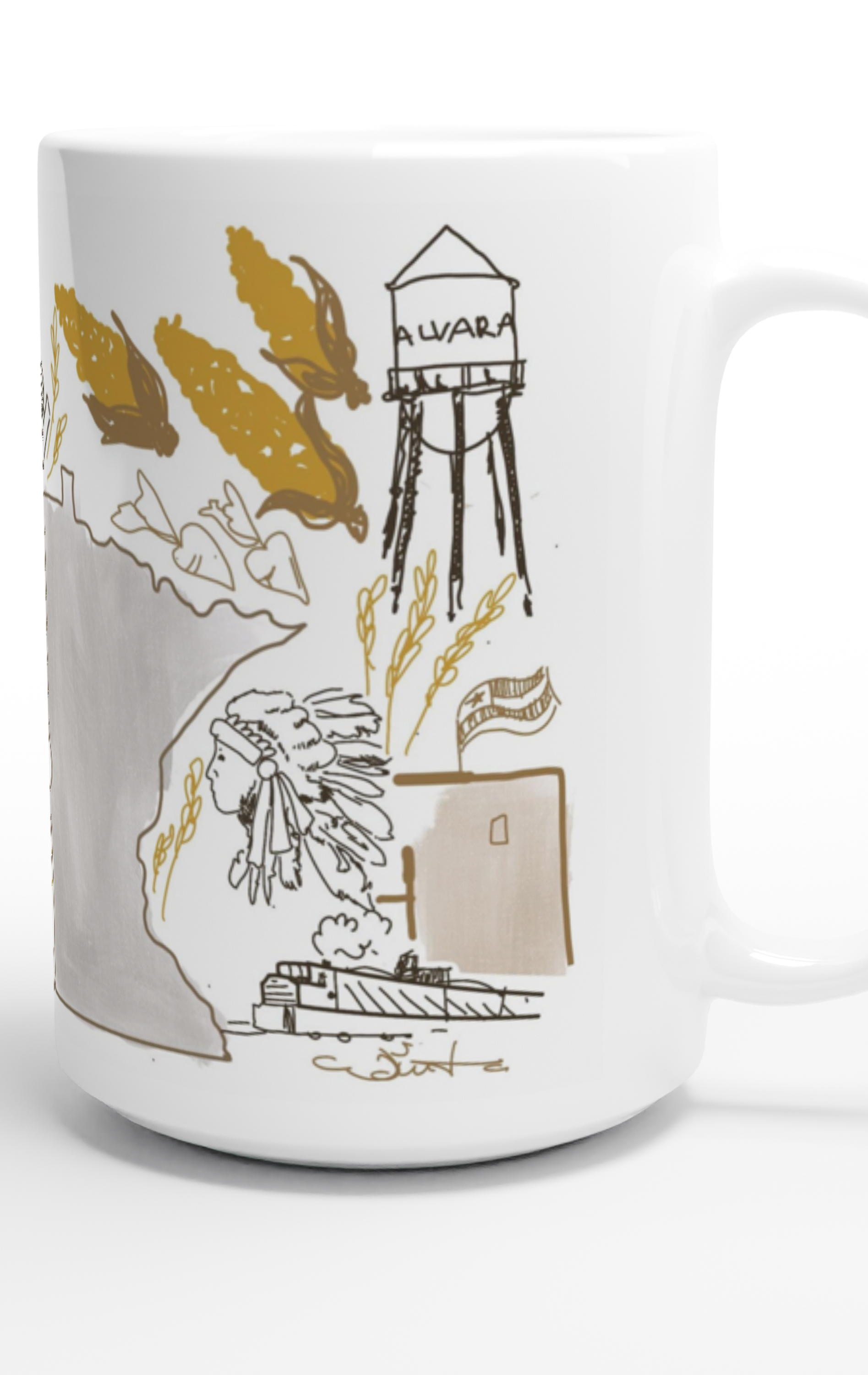 Alvarado Coffee Mug-Coffee Mugs-ivory and sage-The Silo Boutique, Women's Fashion Boutique Located in Warren and Grand Forks North Dakota
