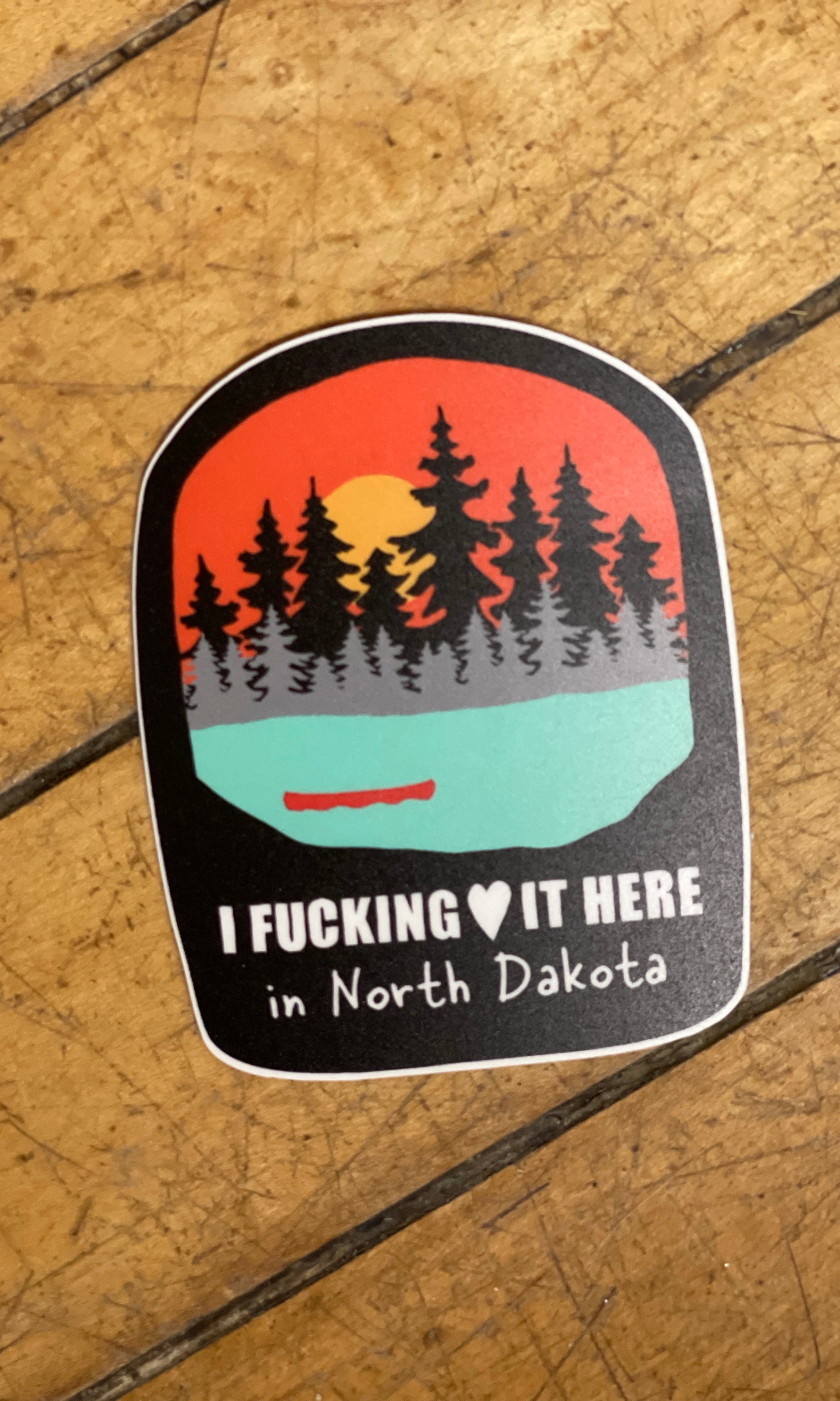 I Love North Dakota Sticker-Stickers-nice enough-The Silo Boutique, Women's Fashion Boutique Located in Warren and Grand Forks North Dakota
