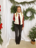 Be Cool Quilt Cable Vest-Cream-vests-be cool-The Silo Boutique, Women's Fashion Boutique Located in Warren and Grand Forks North Dakota