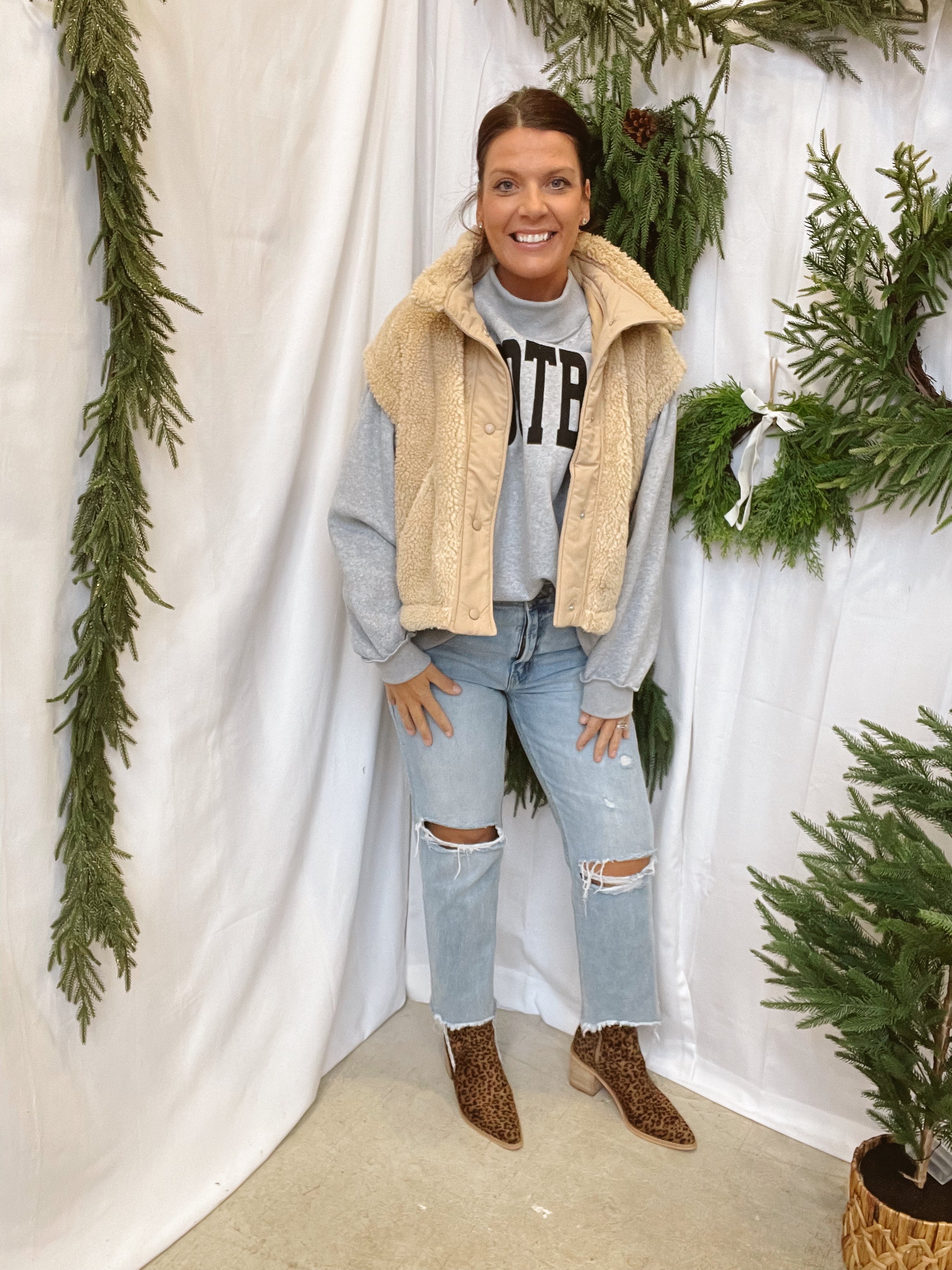 So Cozy Sherpa Vest-Beige-Vests-hyfve-The Silo Boutique, Women's Fashion Boutique Located in Warren and Grand Forks North Dakota
