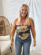 Bandana Paisley Top-Navy-Final Sale-Short Sleeve Tops-bluivy-The Silo Boutique, Women's Fashion Boutique Located in Warren and Grand Forks North Dakota