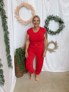 Mono B Solstice Pima Set-Cherry-Outfit Sets-mono b-The Silo Boutique, Women's Fashion Boutique Located in Warren and Grand Forks North Dakota