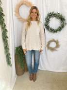 Cozy Charlie Chunky Knit Sweater-Cream-Sweaters-very j-The Silo Boutique, Women's Fashion Boutique Located in Warren and Grand Forks North Dakota