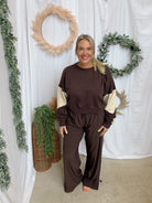 Mono B Finish Line Track Pants-Coffee Bean-Pants-mono b-The Silo Boutique, Women's Fashion Boutique Located in Warren and Grand Forks North Dakota