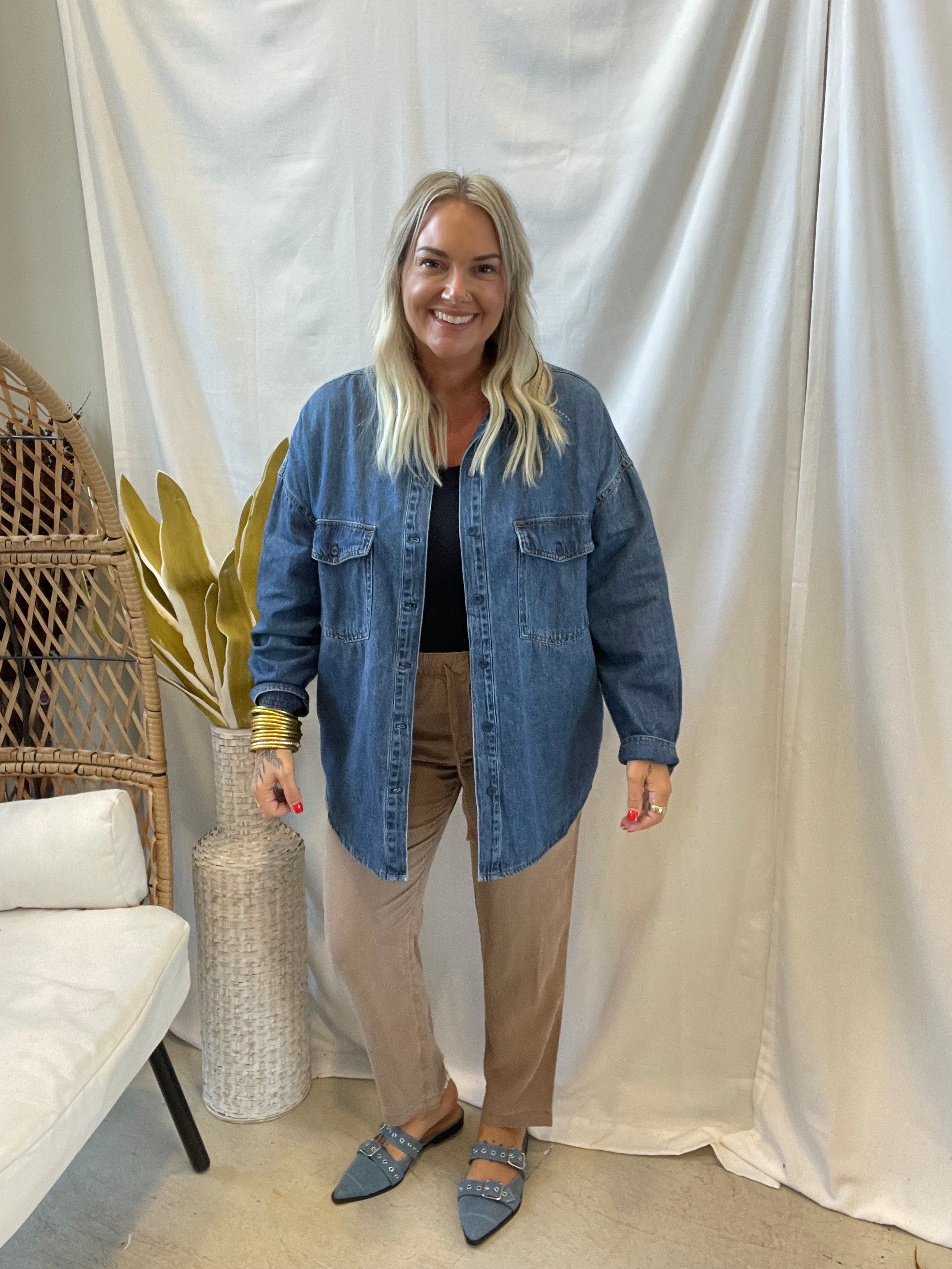 Cool Tapered Tencel Pants-Taupe-Pants-be cool-The Silo Boutique, Women's Fashion Boutique Located in Warren and Grand Forks North Dakota