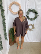 Mono B Switchback Pima Set-Coffee-Outfit Sets-mono b-The Silo Boutique, Women's Fashion Boutique Located in Warren and Grand Forks North Dakota
