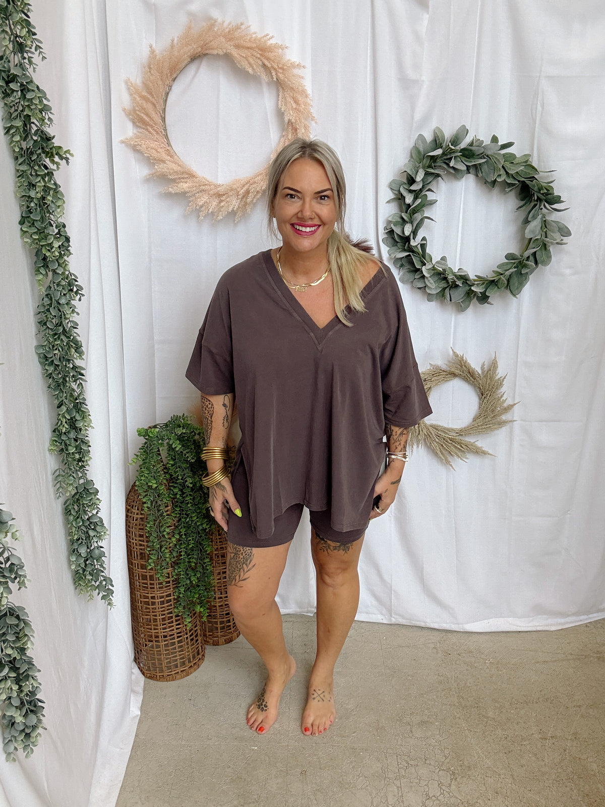 Mono B Switchback Pima Set-Coffee-Outfit Sets-mono b-The Silo Boutique, Women's Fashion Boutique Located in Warren and Grand Forks North Dakota