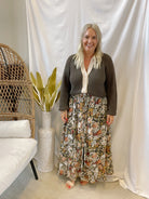 Ribbed Knit Contrast Sweater-Charcoal Brown-Cardigans-promesa-The Silo Boutique, Women's Fashion Boutique Located in Warren and Grand Forks North Dakota