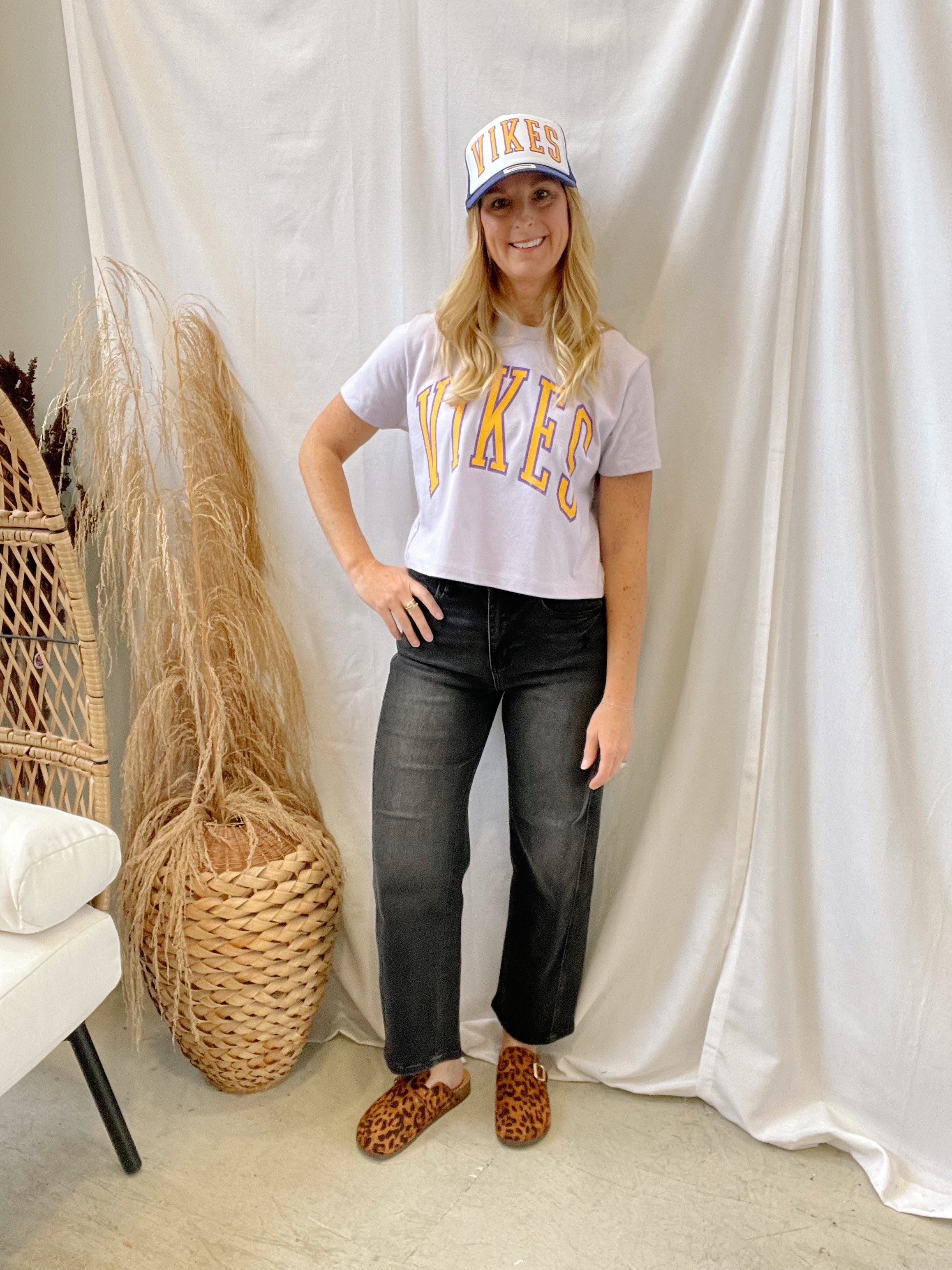 Purple Vikes Crop Tee-Graphic Tees-218-The Silo Boutique, Women's Fashion Boutique Located in Warren and Grand Forks North Dakota