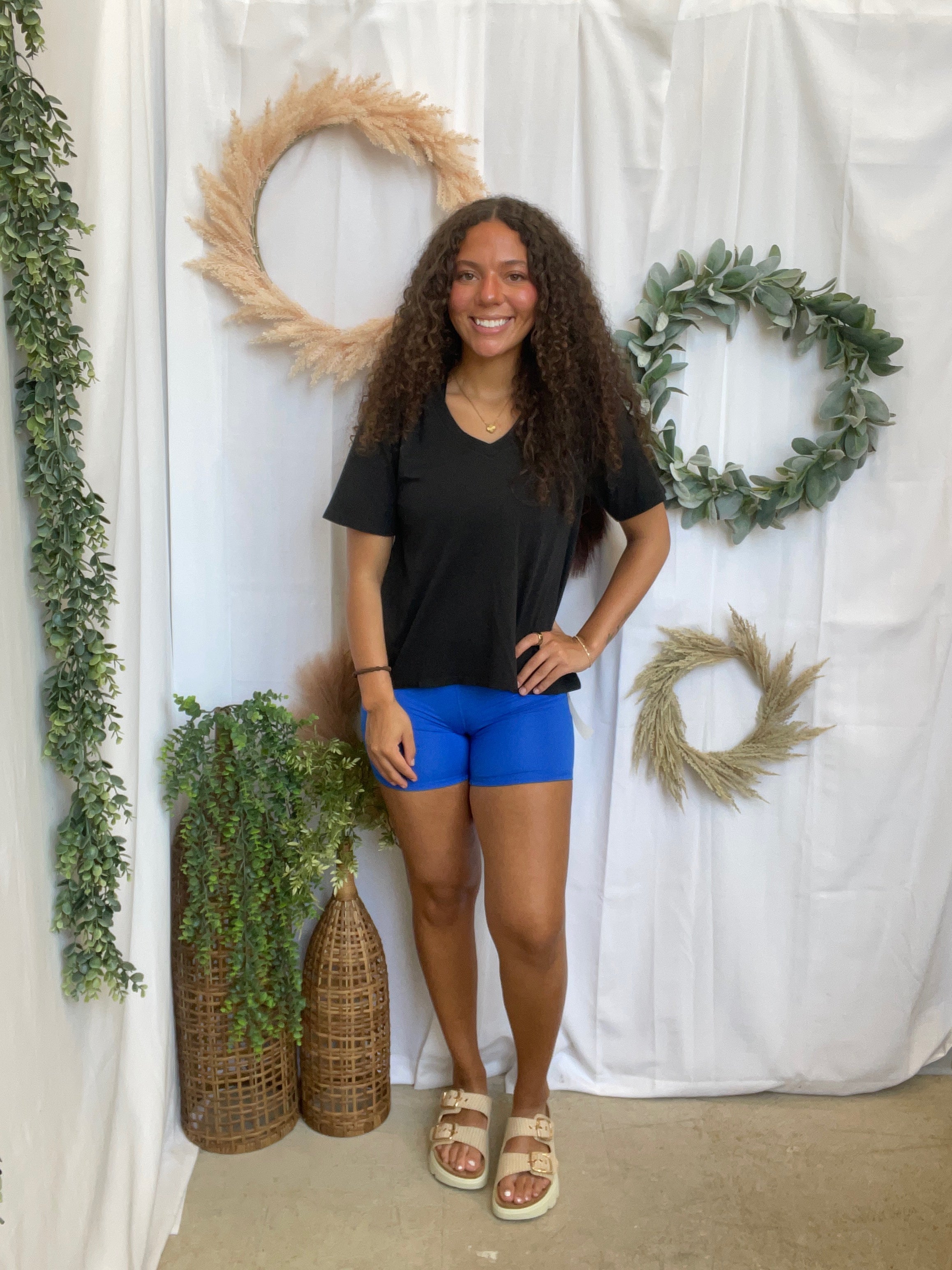 Mono B Venice Biker Short-Royal-Shorts-mono b-The Silo Boutique, Women's Fashion Boutique Located in Warren and Grand Forks North Dakota