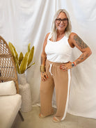 Sideline Drawstring Pants-Tan-Final Sale-Pants-eesome-The Silo Boutique, Women's Fashion Boutique Located in Warren and Grand Forks North Dakota