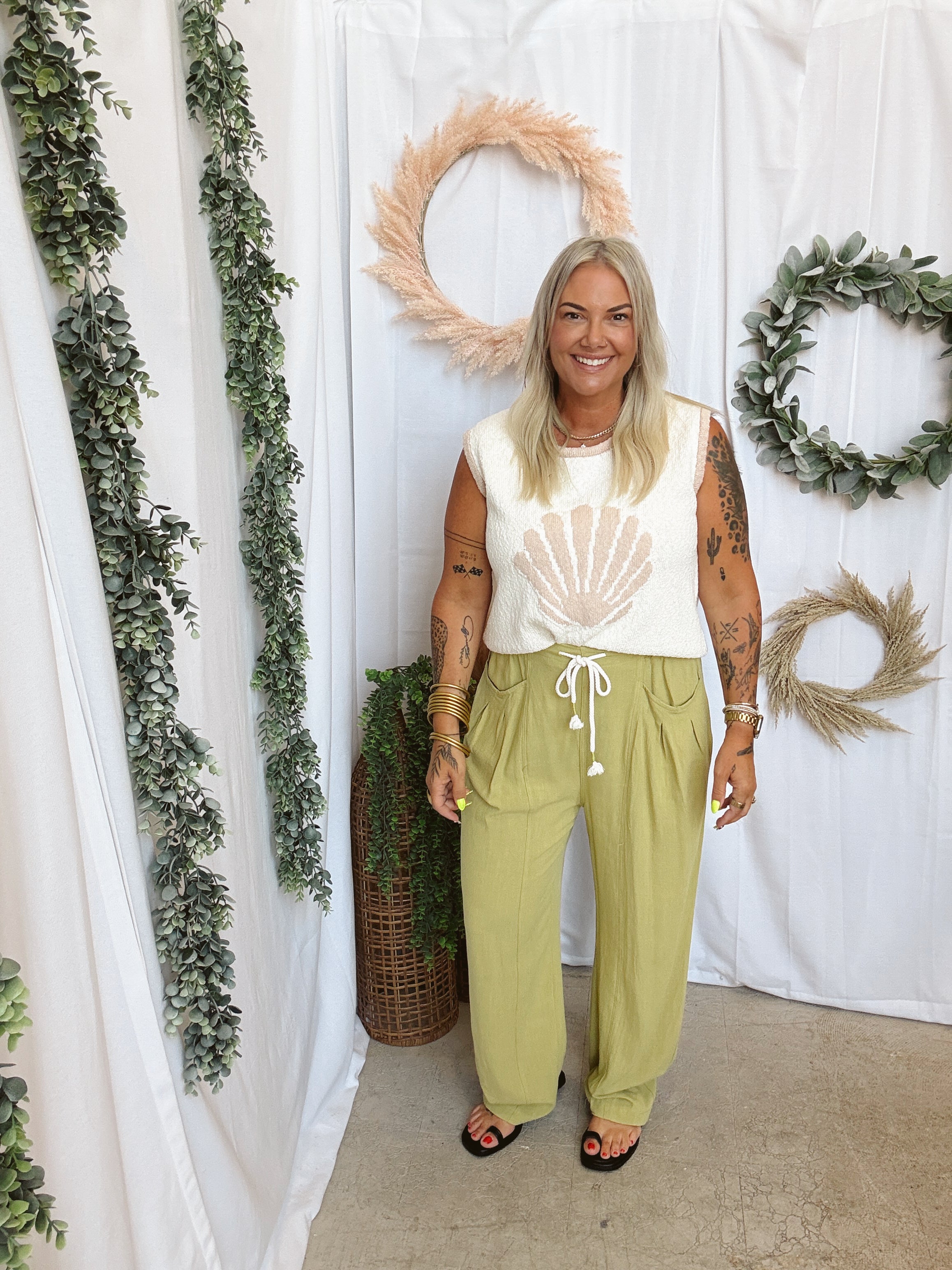 Annie Loose Pants-Lime-Pants-anniewear-The Silo Boutique, Women's Fashion Boutique Located in Warren and Grand Forks North Dakota