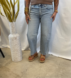 Lovervet Paper Trails Barrel Jeans-Final Sale-Jeans-lovervet-The Silo Boutique, Women's Fashion Boutique Located in Warren and Grand Forks North Dakota