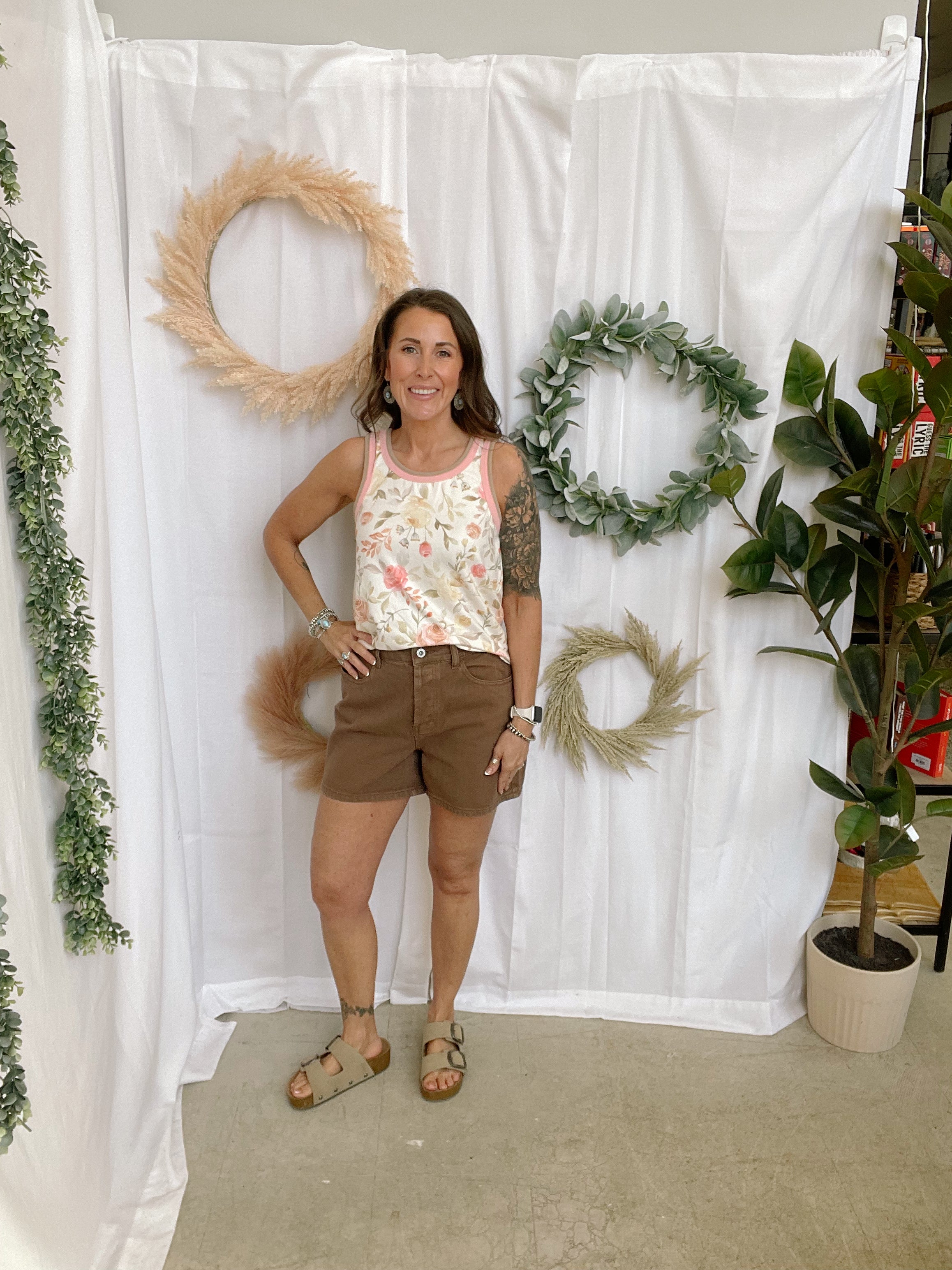 Amanda Choco Denim Shorts-Shorts-wishlist-The Silo Boutique, Women's Fashion Boutique Located in Warren and Grand Forks North Dakota