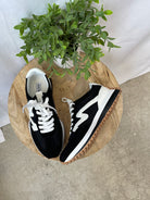 Steve Madden Campo Black White Sneaker-Final Sale-Sneakers-steve madden-The Silo Boutique, Women's Fashion Boutique Located in Warren and Grand Forks North Dakota