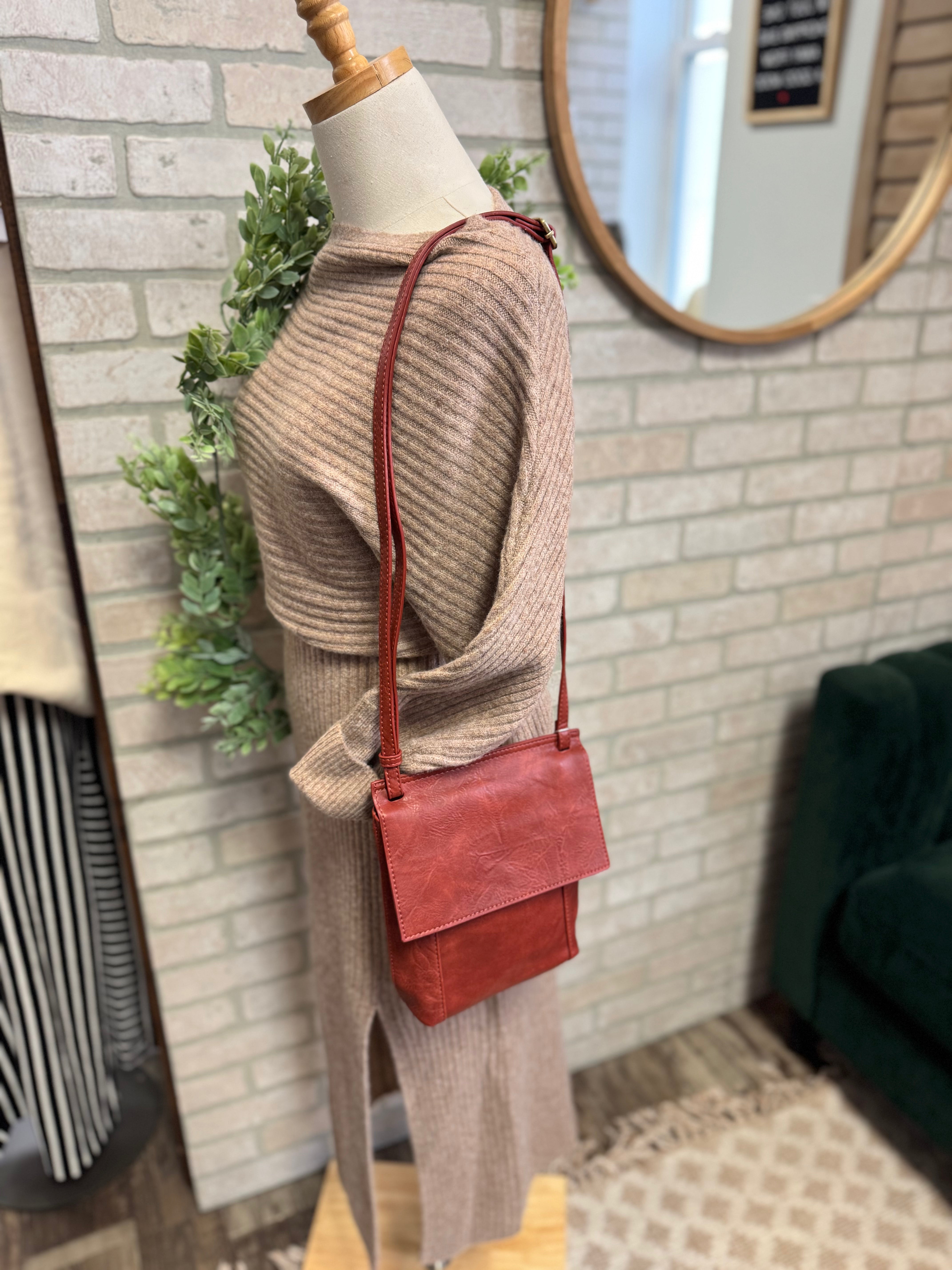 Joy Susan Jensy Front Flap Crossbody-Cinnamon-Purses-joy susan-The Silo Boutique, Women's Fashion Boutique Located in Warren and Grand Forks North Dakota