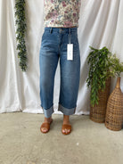 Risen Slouchy Crop Cuffed Jeans-Jeans-risen-The Silo Boutique, Women's Fashion Boutique Located in Warren and Grand Forks North Dakota