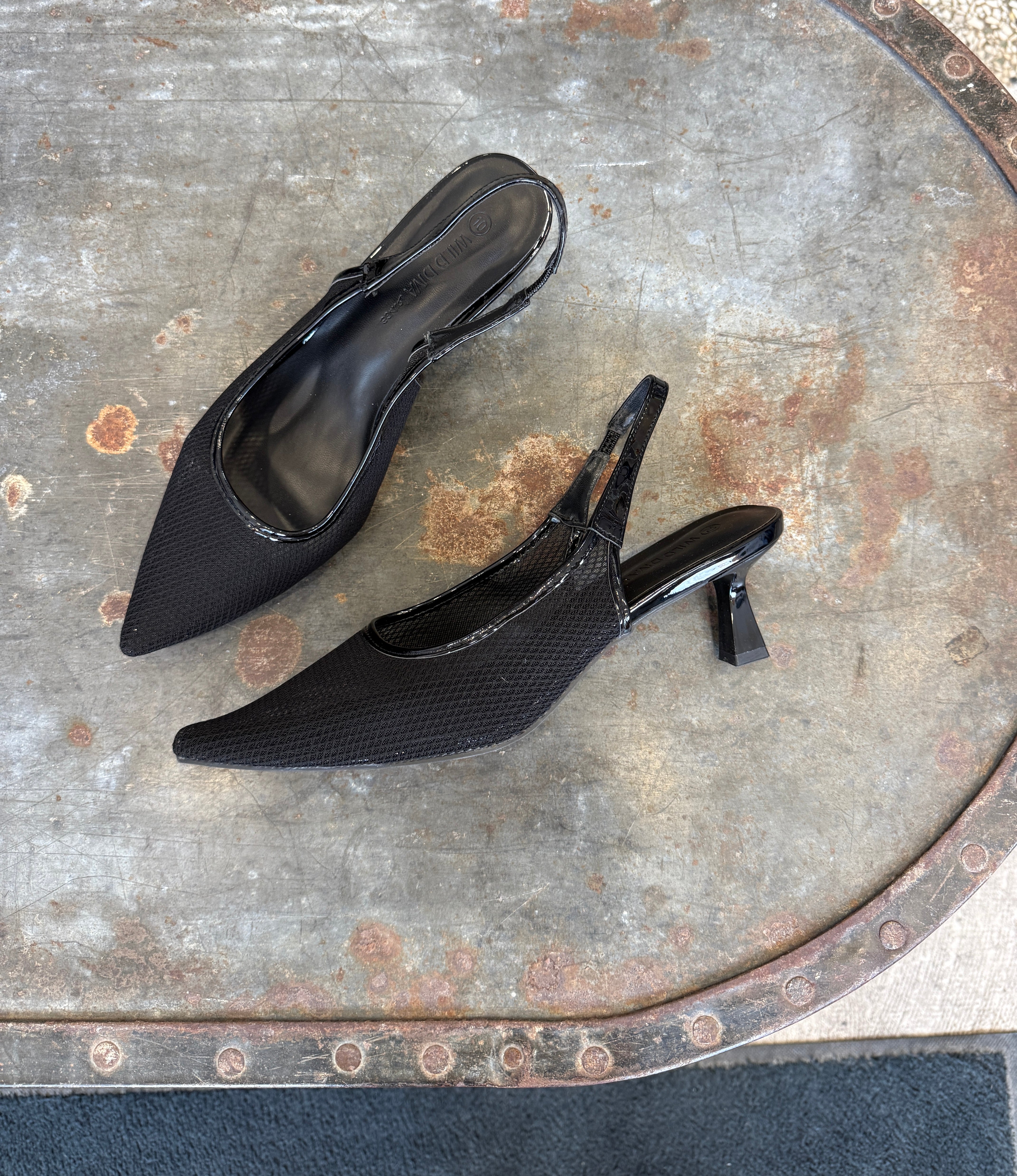 Black Mesh Kitten Heel-Final Sale-Heels-ccocci-The Silo Boutique, Women's Fashion Boutique Located in Warren and Grand Forks North Dakota