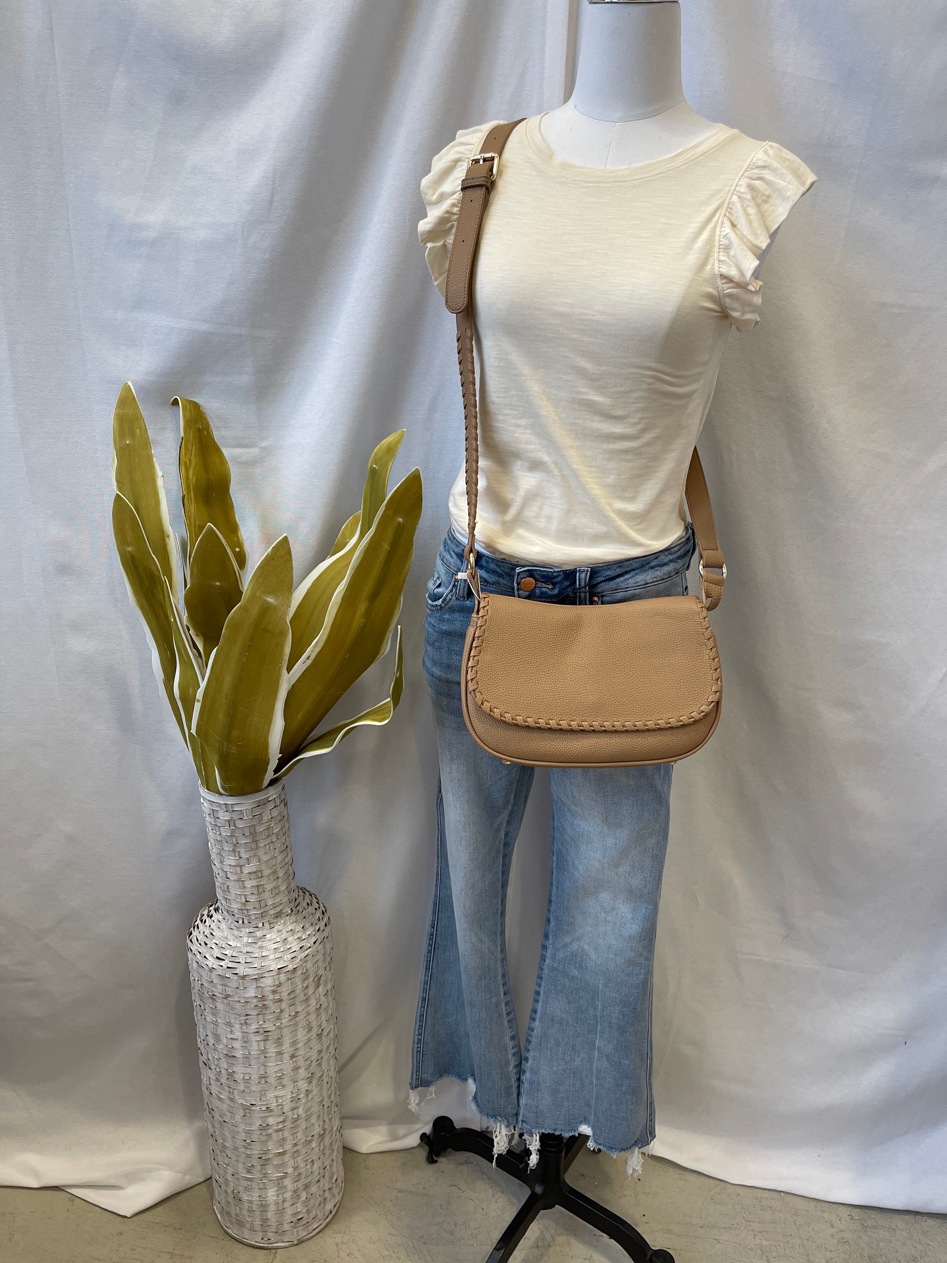 Jen and Co Daia Whipstitch Purse-Taupe-Purses-Jen and Co-The Silo Boutique, Women's Fashion Boutique Located in Warren and Grand Forks North Dakota
