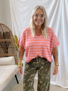 Playful Striped Top-Pink-Final Sale-Short Sleeve Tops-wishlist-The Silo Boutique, Women's Fashion Boutique Located in Warren and Grand Forks North Dakota