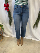 Risen Crop Medium Wash Jeans-Jeans-risen-The Silo Boutique, Women's Fashion Boutique Located in Warren and Grand Forks North Dakota