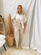 Stretch Beige Snake Pants-Jeans-miou muse-The Silo Boutique, Women's Fashion Boutique Located in Warren and Grand Forks North Dakota