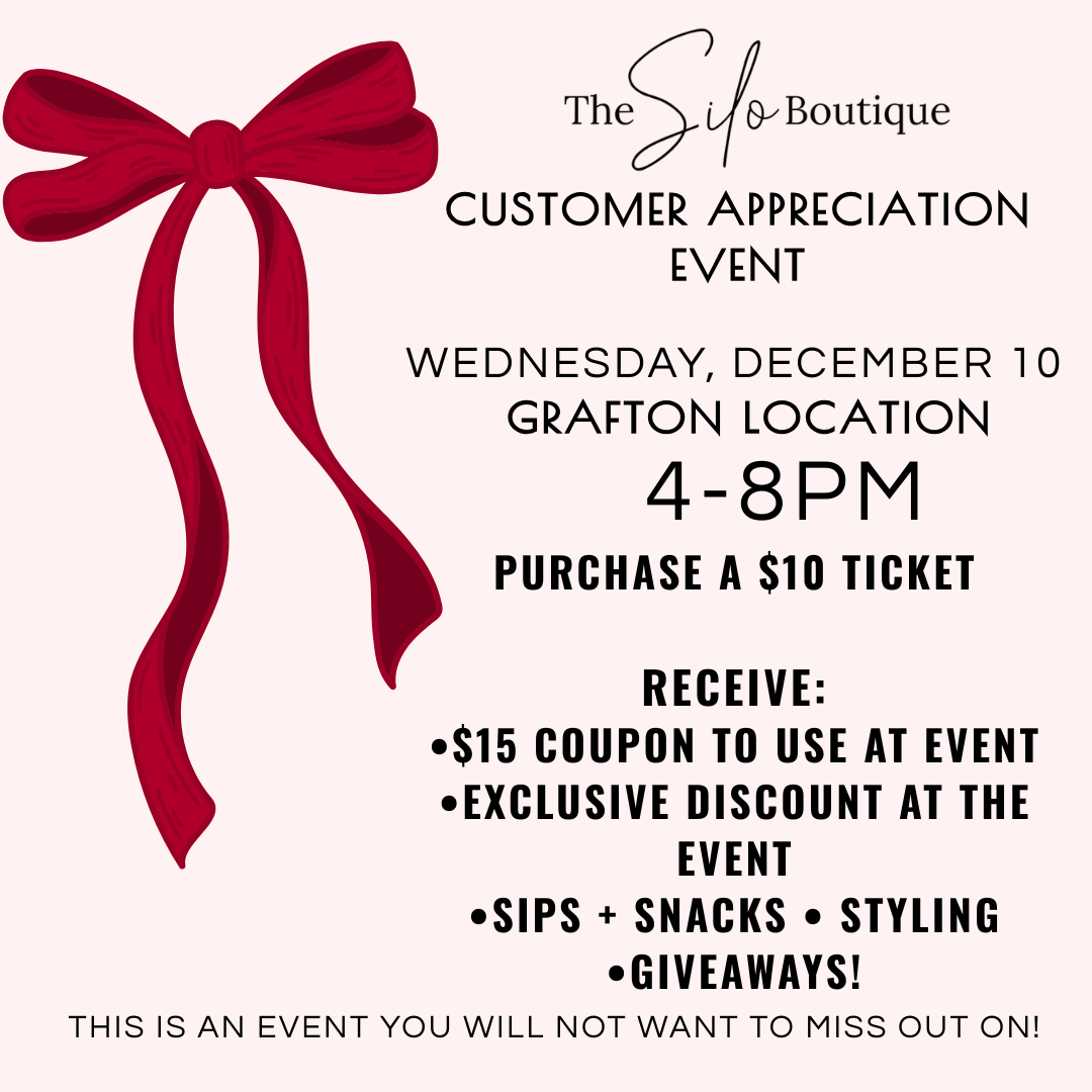 Wednesday, December 10 Shopping Ticket-Grafton 4-8pm-The Silo Boutique-The Silo Boutique, Women's Fashion Boutique Located in Warren and Grand Forks North Dakota