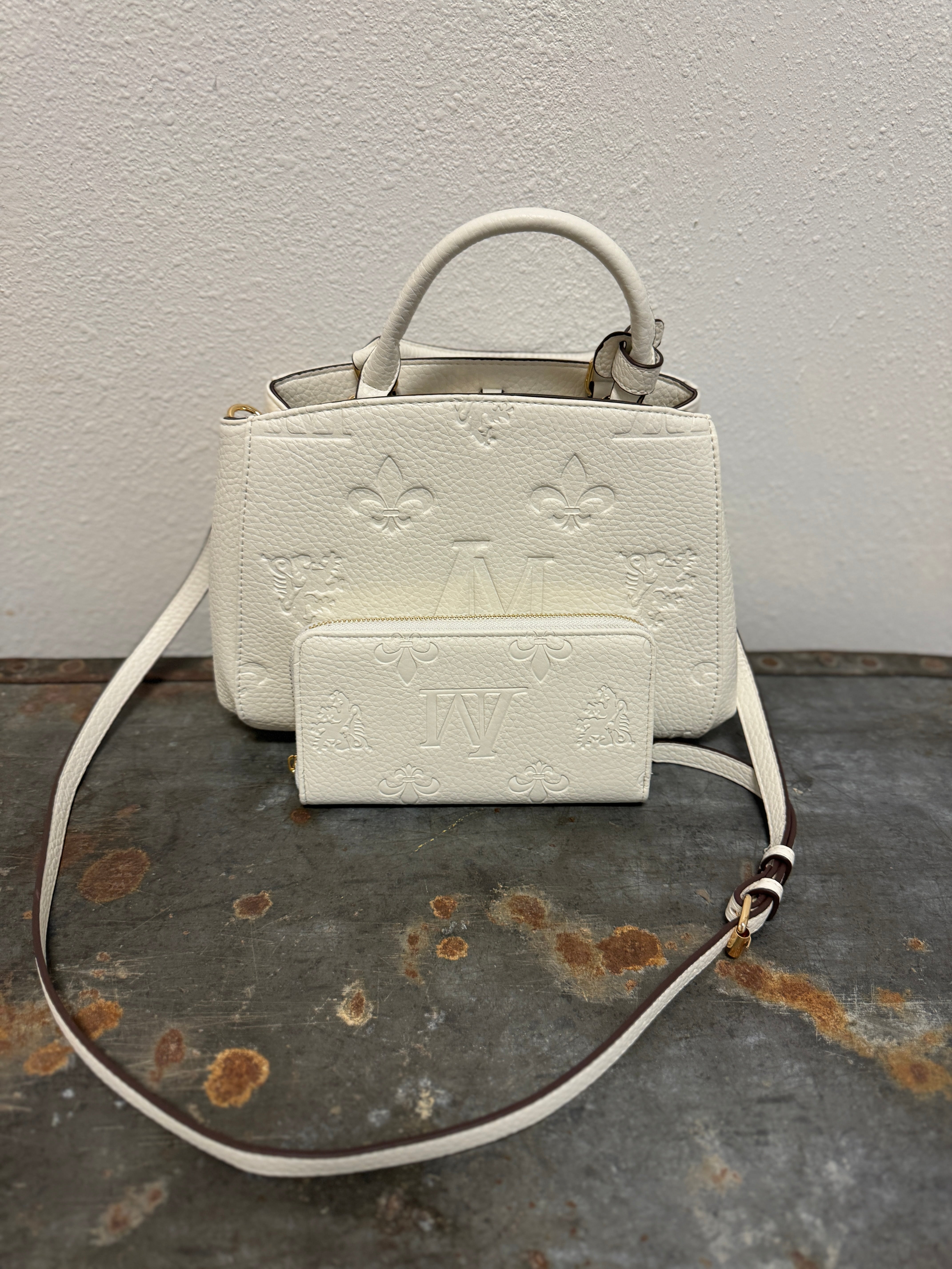Mimi Embossed Crossbody Purse +Wallet-Final Sale-Crossbody Purses-princess purse-The Silo Boutique, Women's Fashion Boutique Located in Warren and Grand Forks North Dakota