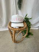 Golf Trucker Hat-White/Pink-Hats-faire-The Silo Boutique, Women's Fashion Boutique Located in Warren and Grand Forks North Dakota