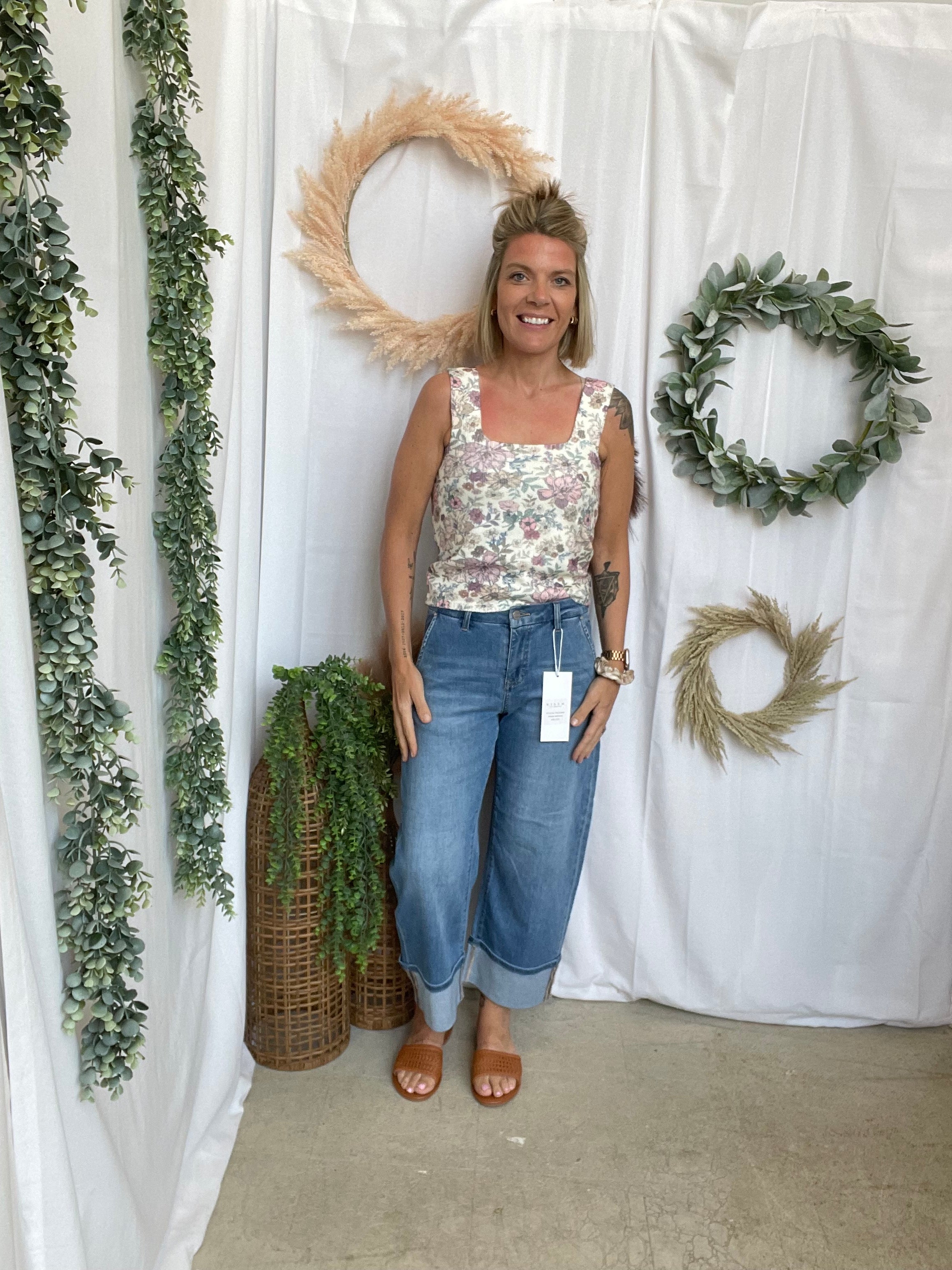 Risen Slouchy Crop Cuffed Jeans-Jeans-risen-The Silo Boutique, Women's Fashion Boutique Located in Warren and Grand Forks North Dakota