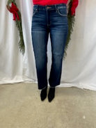 Risen Deep Blue Straight Jeans-Jeans-risen-The Silo Boutique, Women's Fashion Boutique Located in Warren and Grand Forks North Dakota
